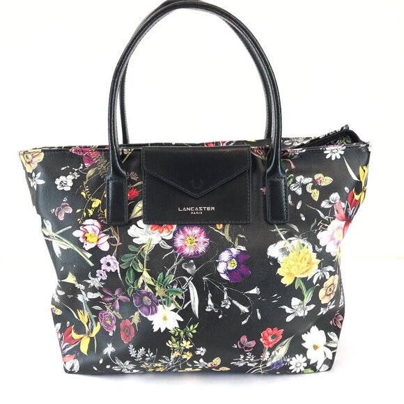 Lancaster Black Floral Shoulder Bag - Picture 1 of 10